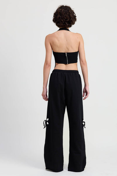 Take a Bow French Terry Sweatpants with Cutout Detail