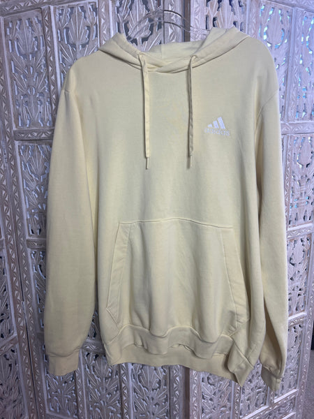 Unisex Yellow Adidas Hoodie-Large