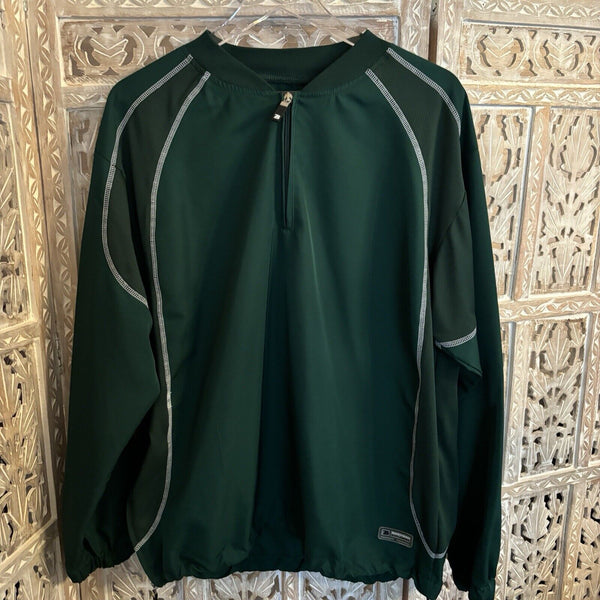 Boombah Explosion Green Mens Athletic Windbreaker Golf Jacket MED Long Sleeve