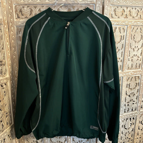 Boombah Explosion Green Mens Athletic Windbreaker Golf Jacket MED Long Sleeve