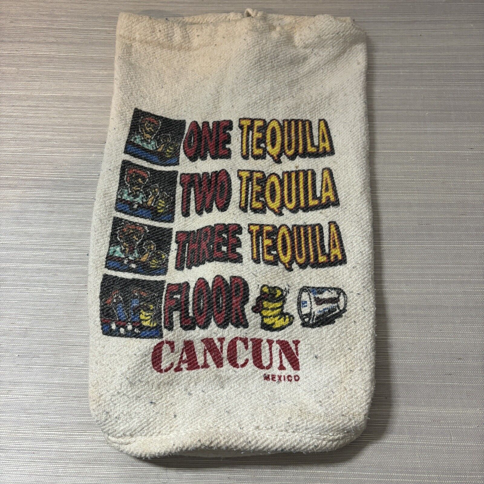 “One Tequila Two Tequila Three Tequila Floor”w/ Worm Drawstring Backpack Cancun