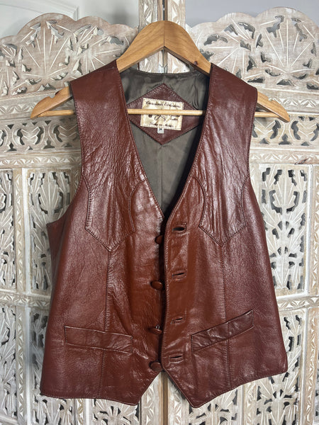 Genuine Leather Western Vest